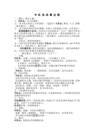中队活动课过程