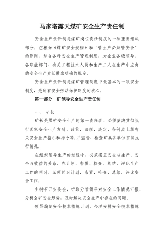 各岗位安全生产责任制