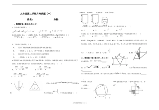 九年级数学模拟试卷