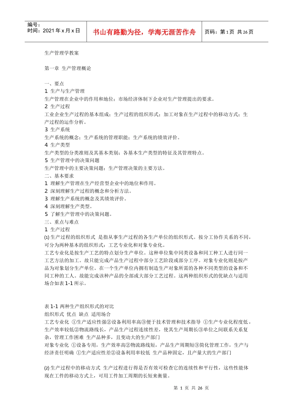 生产管理学培训教案_第1页