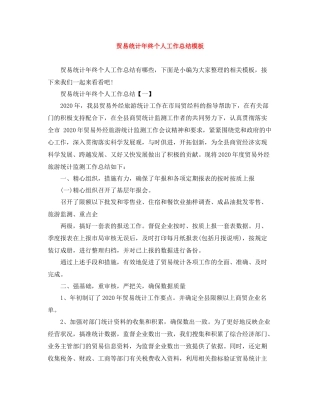 贸易统计年终个人工作总结模板