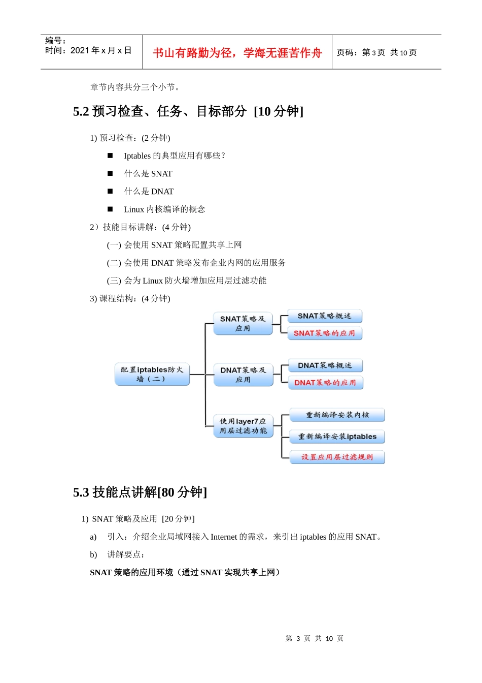 linux网关及安全应用-第3章(配置iptables防火墙二)理论课教案-焦可伟_第3页
