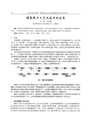 醇氨联产工艺及技术的发展