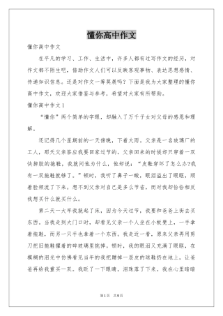 懂你高中作文
