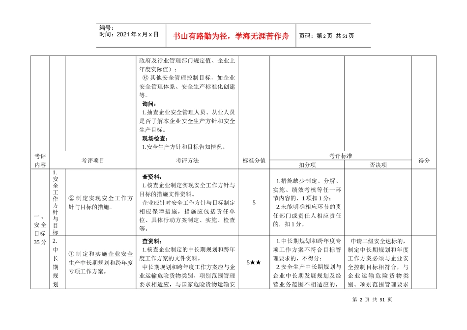 道路危险货物运输企业安全生产达标考评方法和考评实施细则_第2页