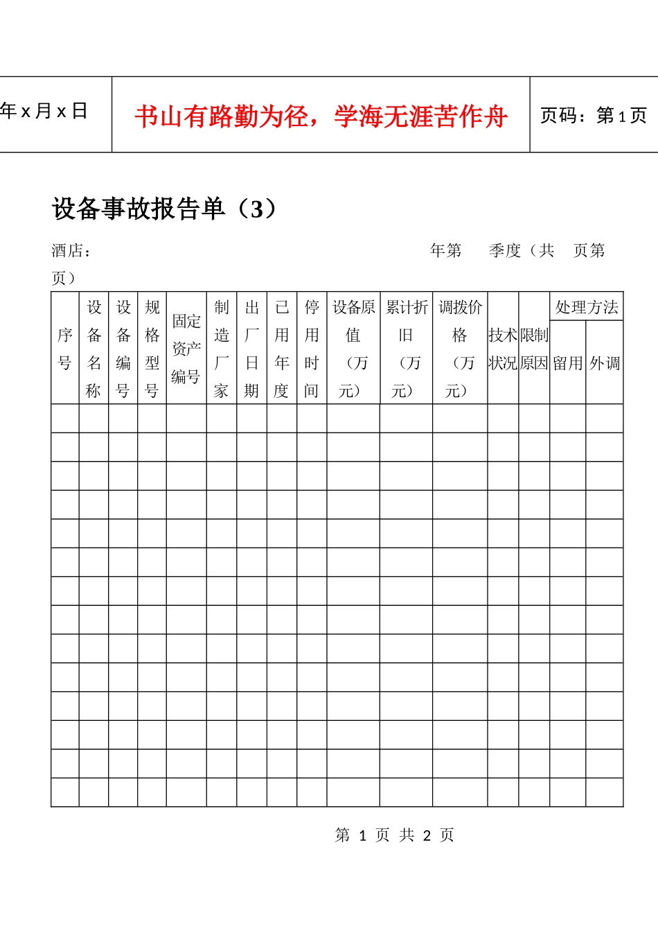 设备事故报告单（3）_第1页