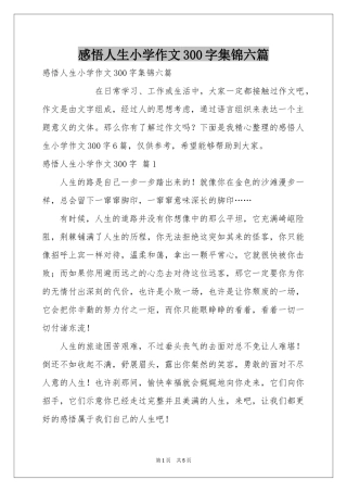 感悟人生小学作文300字集锦六篇