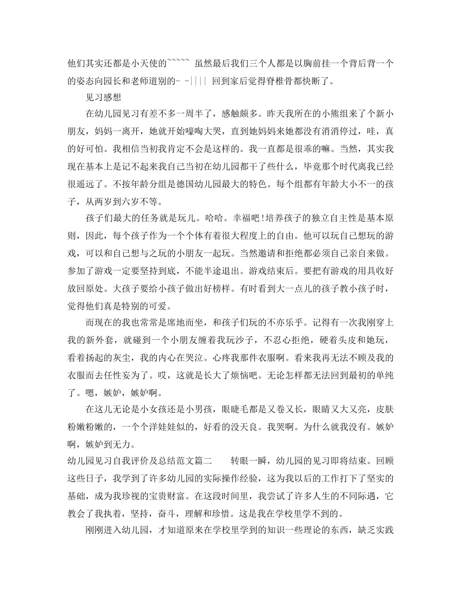 幼儿园见习自我评价及总结 _第2页