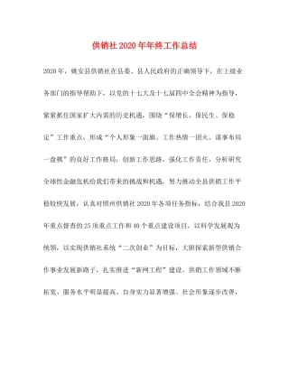 供销社终工作总结