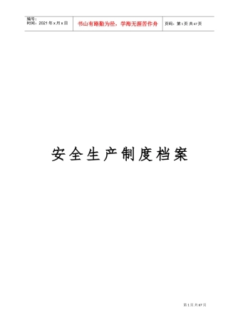 某某公司安全生产制度档案