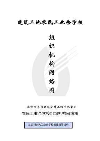 建筑工地农民工业余学校教学台帐目录