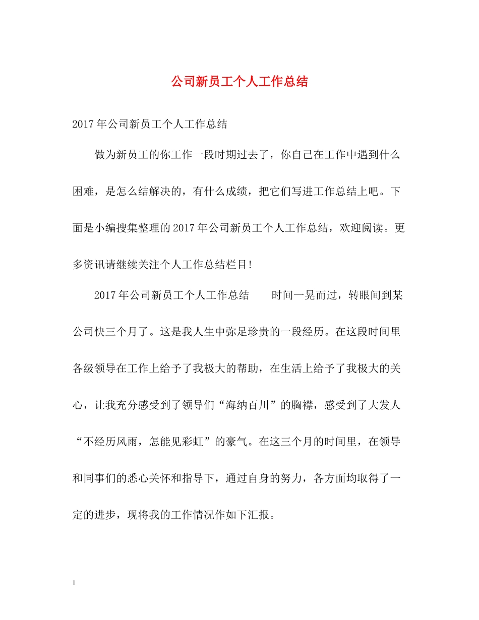 公司新员工个人工作总结2_第1页
