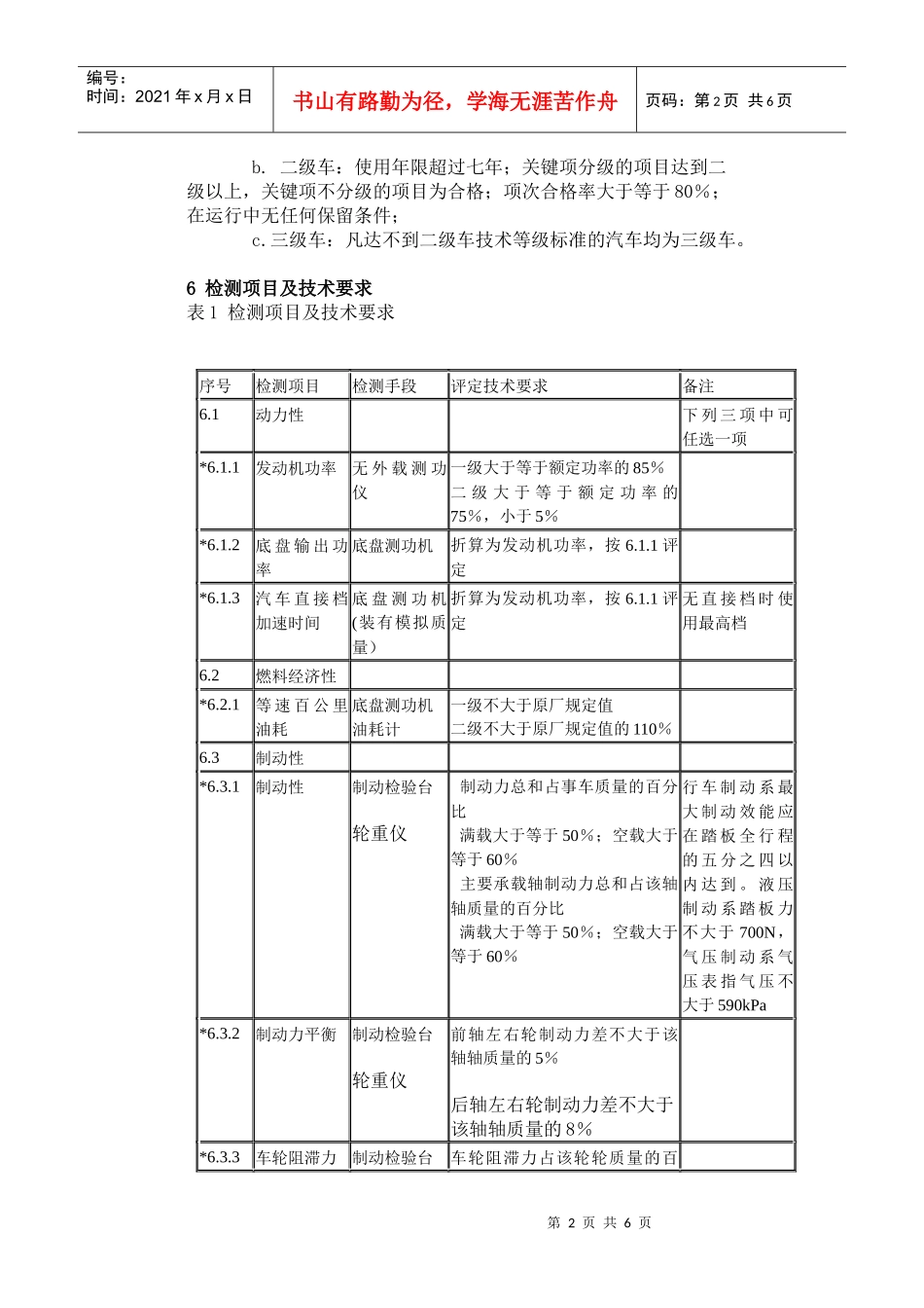 汽车技术等级评定标准JT-T198-95(1)_第2页