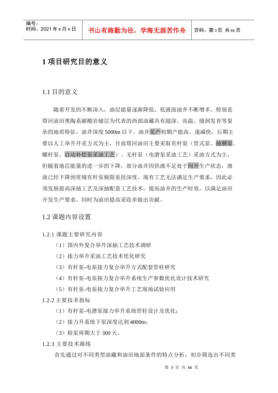 塔河油田接力复合举升深抽工艺技术研究与应用(技术报告)_第3页