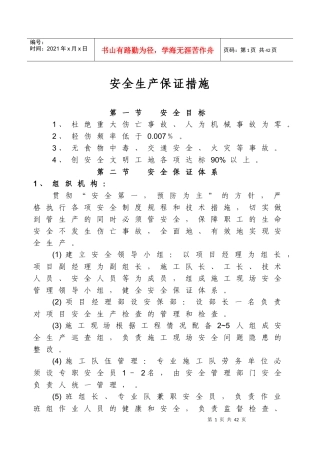 专项安全保障措施(范本)