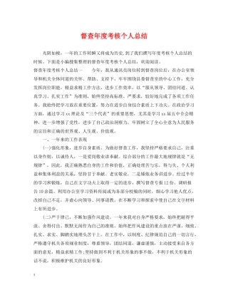 督查年度考核个人总结