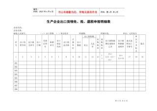 生产企业出口货物免
