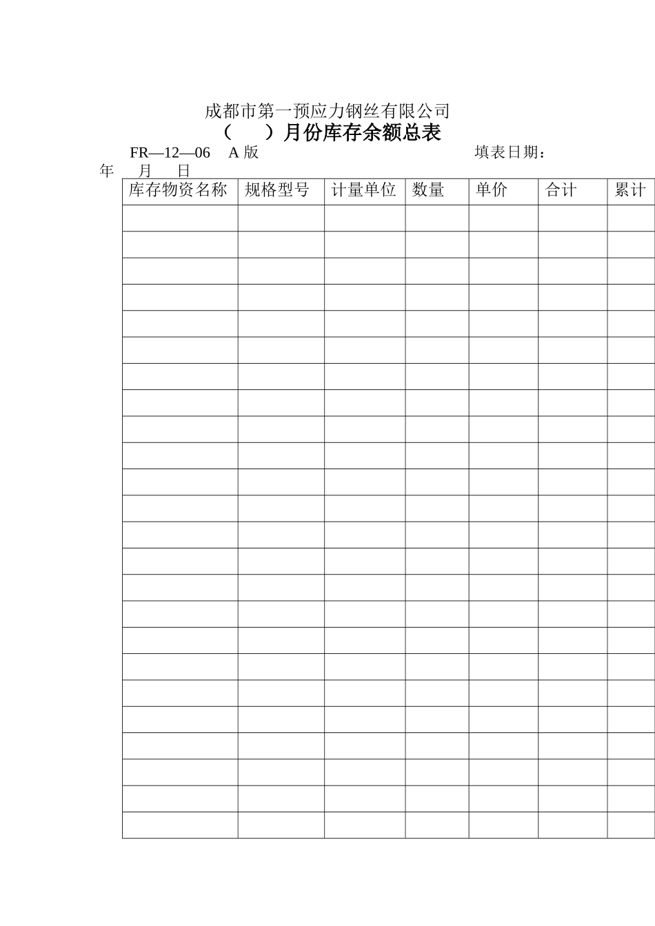 月份库存余额总表_第1页