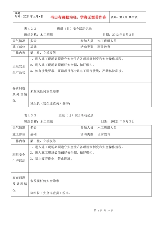 (改好)班组安全活动记录(木工)
