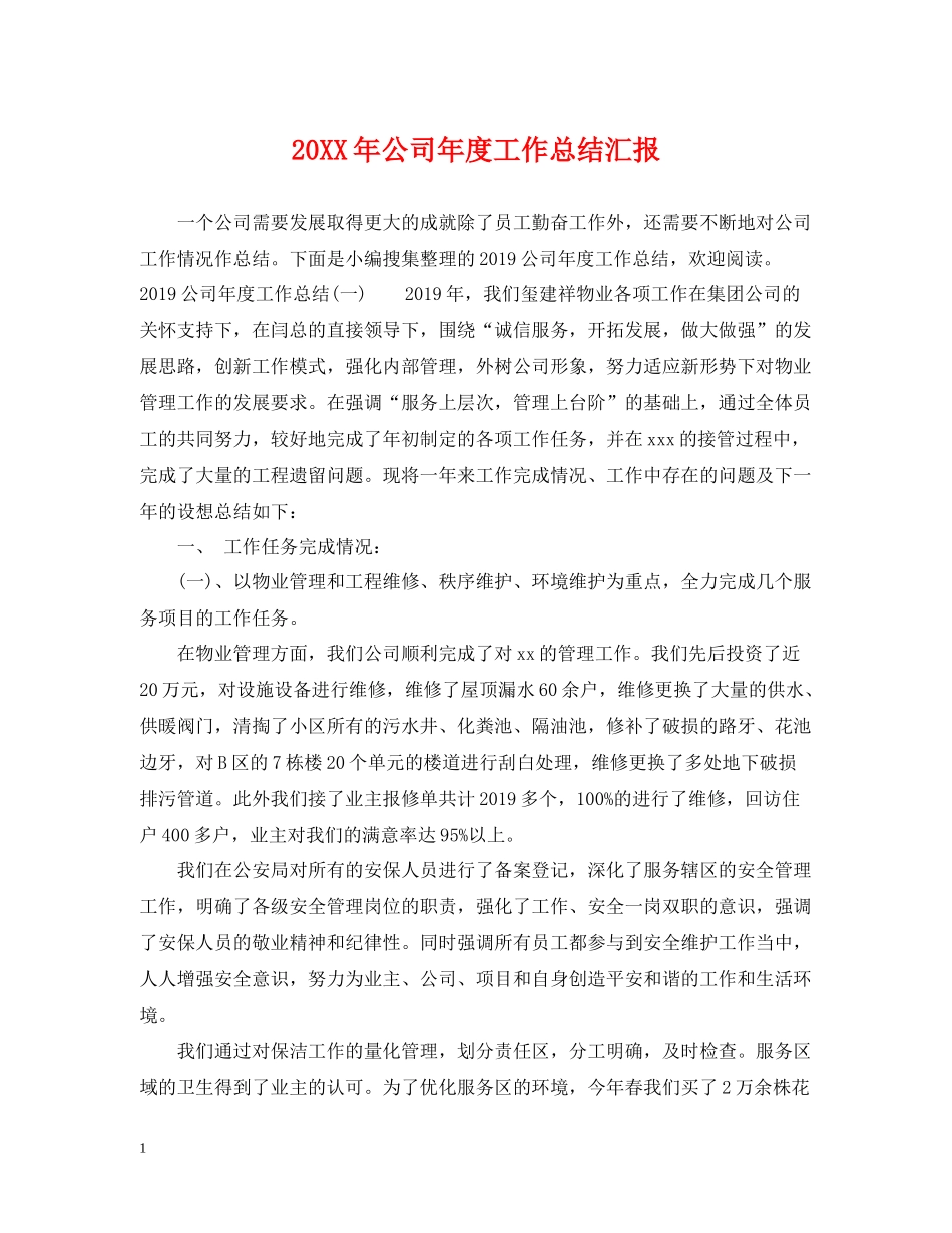 公司年度工作总结汇报_第1页