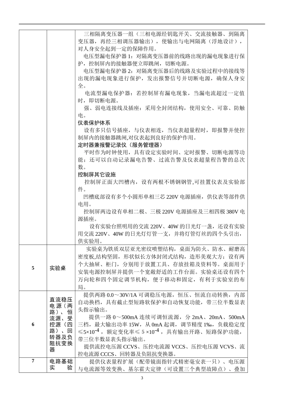 机电设备及实验装置技术指标征求意见_第3页