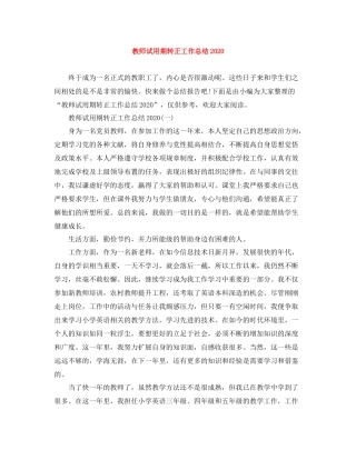 教师试用期转正工作总结2