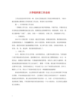 大学组织部工作总结