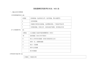 危险源辨识风险评价方法：MES法
