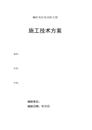 高压电动机大修方案