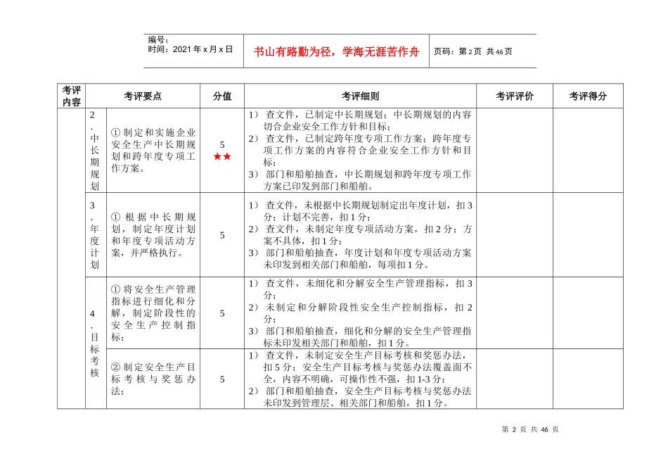 级水路普通货物运输企业安全生产标准化考评实施细则_第2页