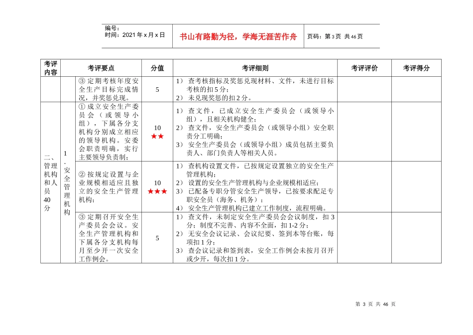 级水路普通货物运输企业安全生产标准化考评实施细则_第3页
