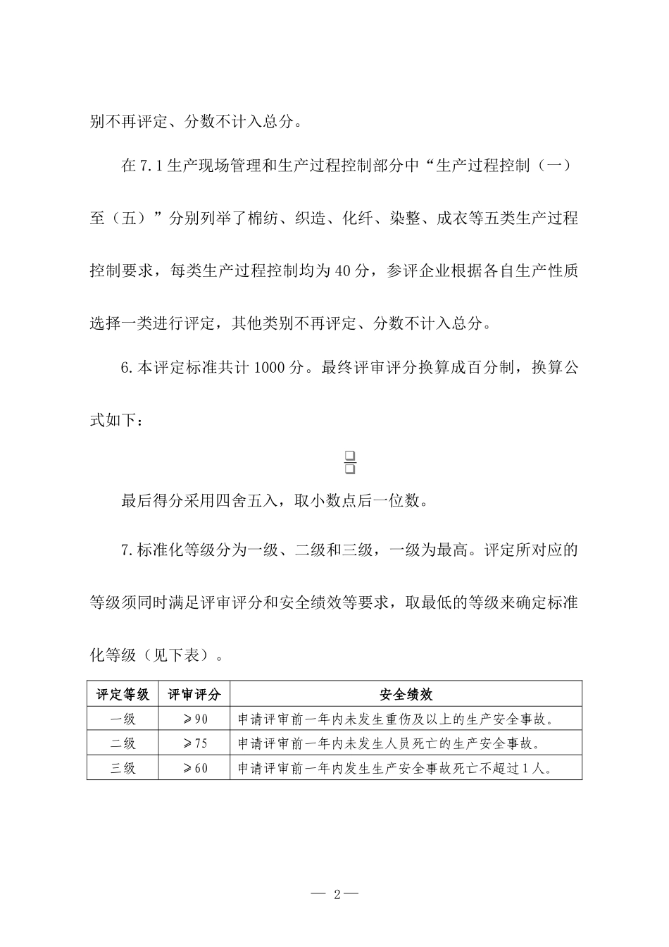 2、纺织企业安全生产标准化评定标准_第2页