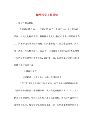精准扶贫工作总结2