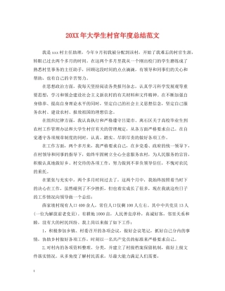 大学生村官年度总结范文