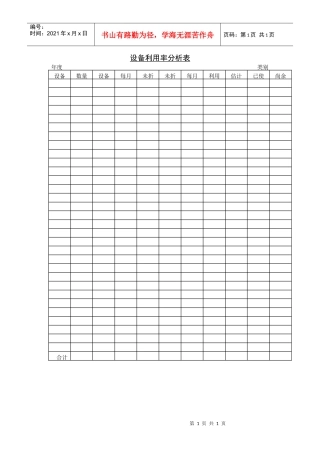 设备利用率分析表