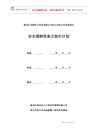 安全强制性条文实施计划(1)