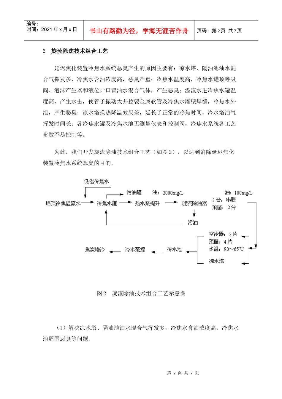 2 消除延迟焦化装置冷焦水系统恶臭--开发旋流除油技术组合工艺_第2页