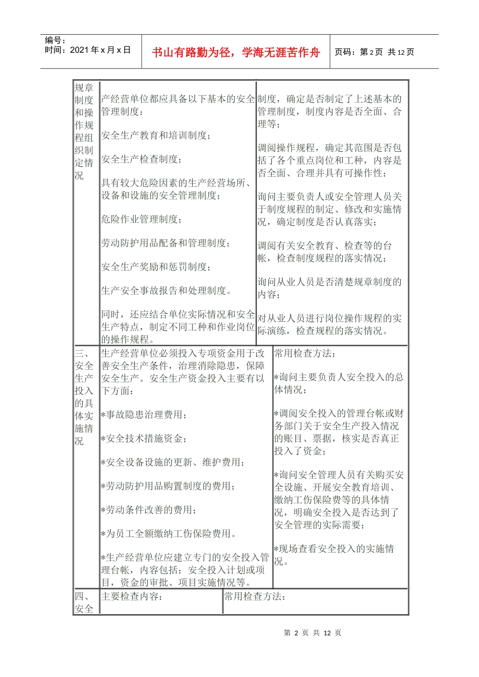 危险化学品生产企业安全生产执法检查通用内容及方法_第2页