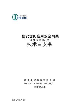 信安世纪NSAE全系列产品技术白皮书标准版V13