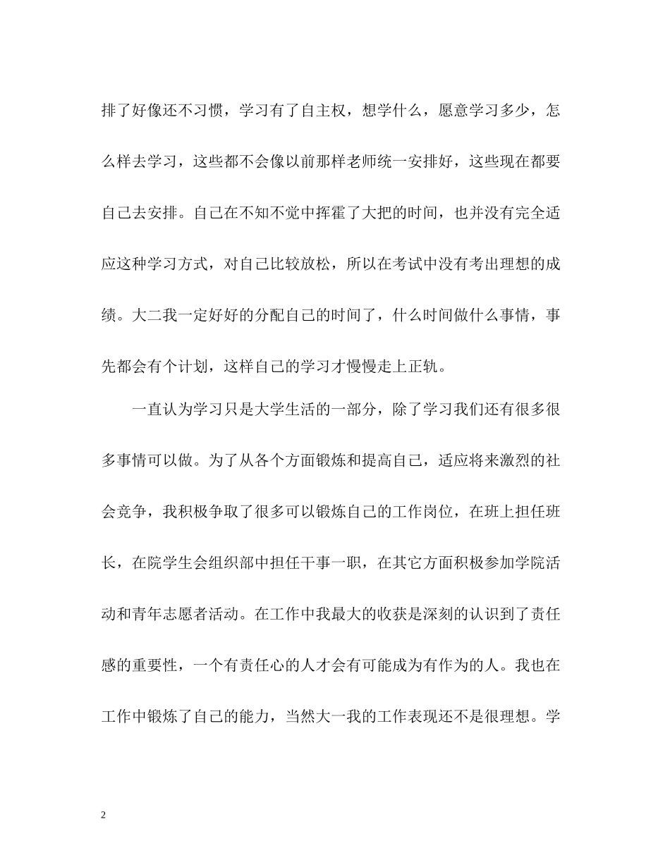 大学生个人自我总结优秀_第2页
