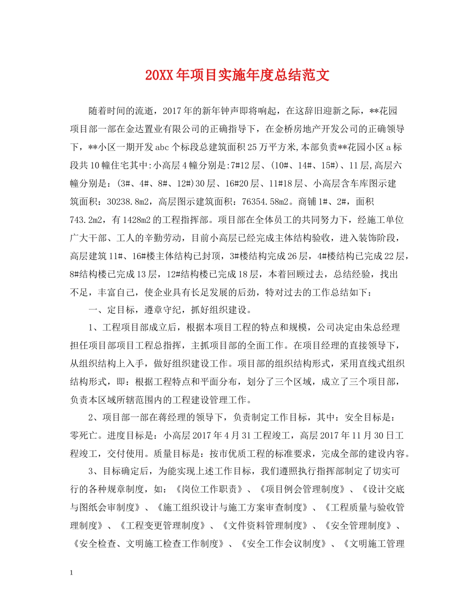 项目实施年度总结范文2_第1页