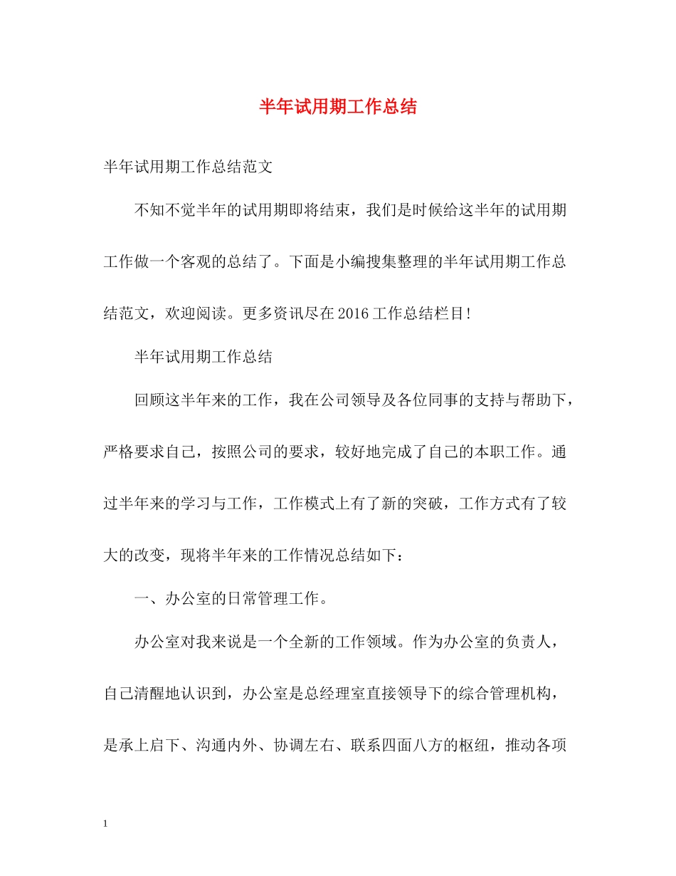 半年试用期工作总结_第1页