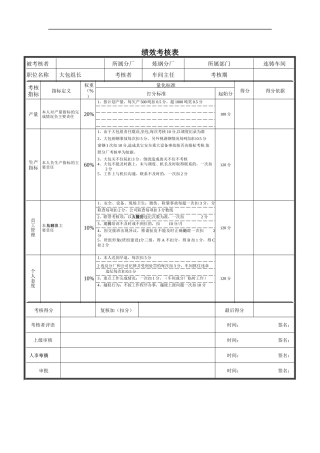 大包组长绩效考核表