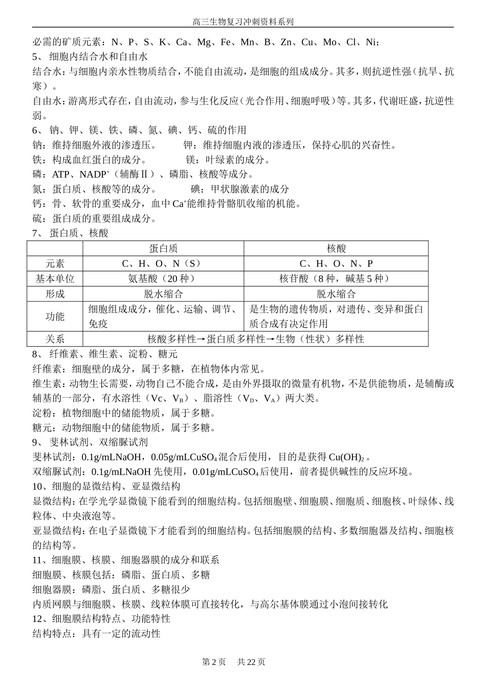 高中生物概念汇总_第2页