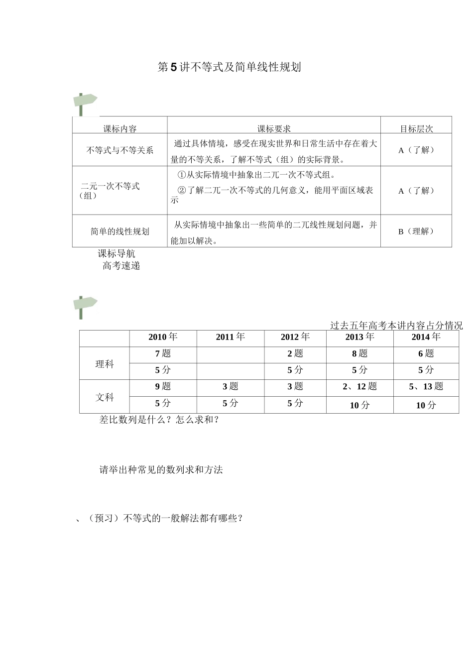 5.不等式及简单线性规划_第1页