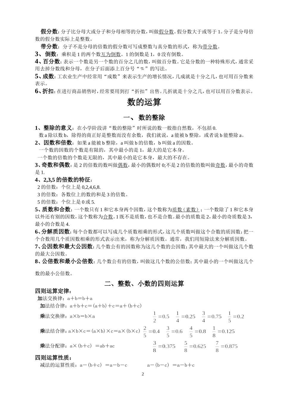 六年级数学概念及公式汇总 (2)_第2页