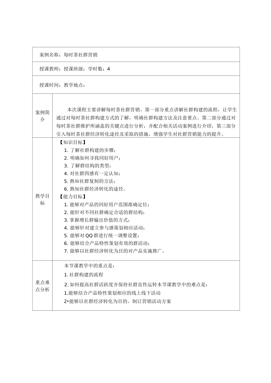 案例教学设计社群营销_第1页