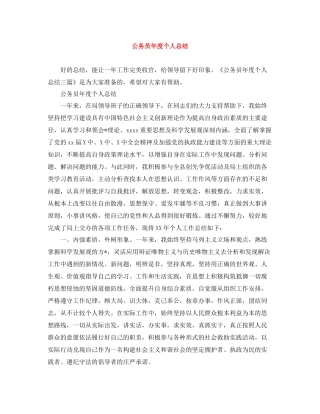 公务员年度个人总结3