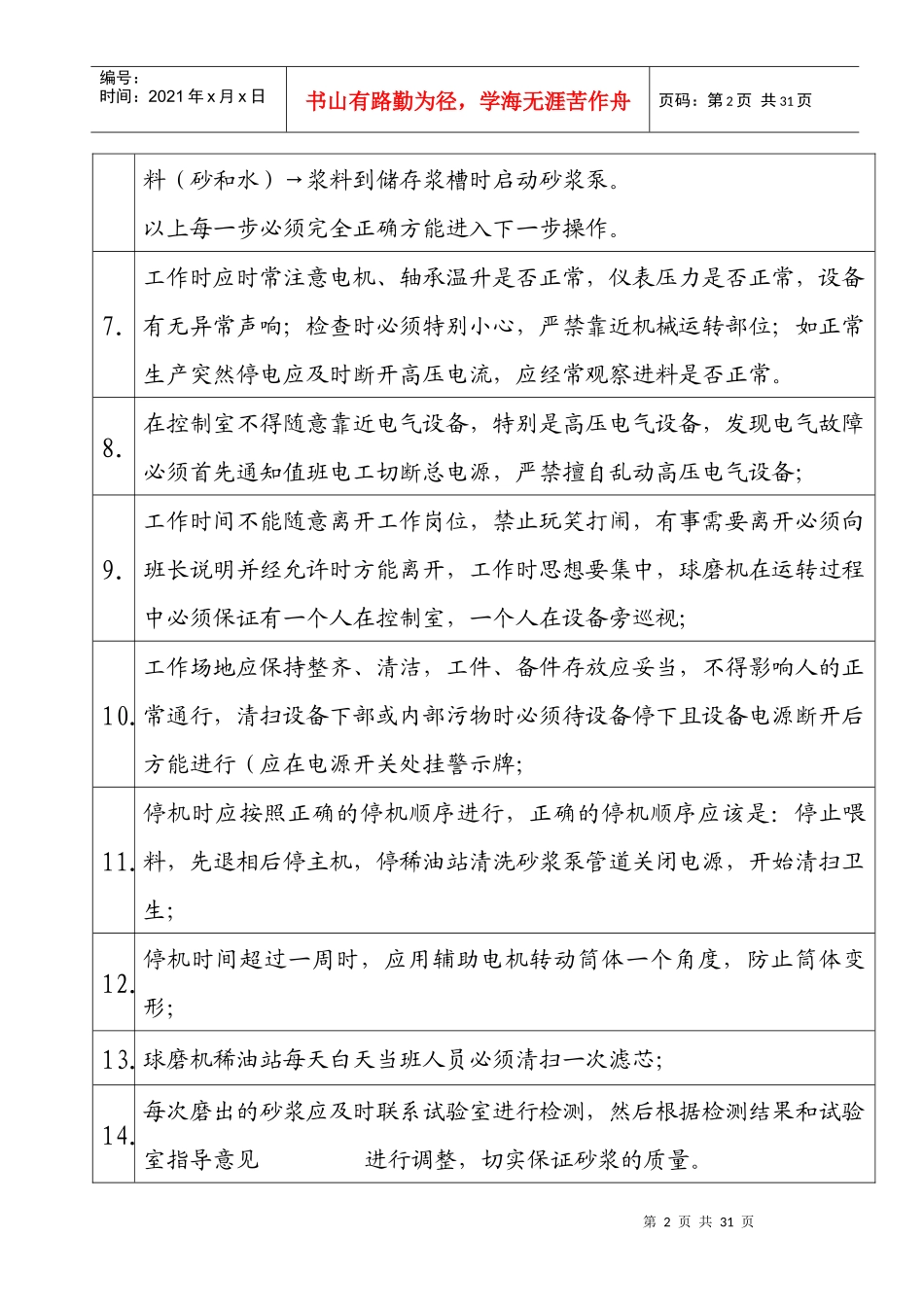 【汉xx建材有限公司标制板车间岗位操作规程】_第2页