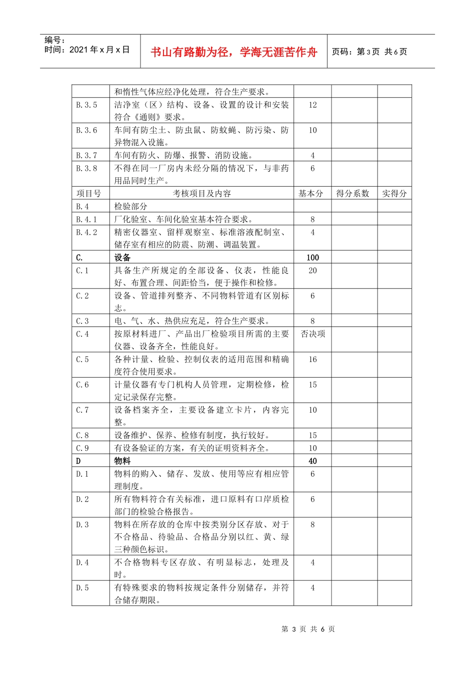 药包材生产现场检查考核评分明细表_第3页